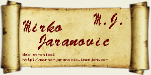 Mirko Jaranović vizit kartica